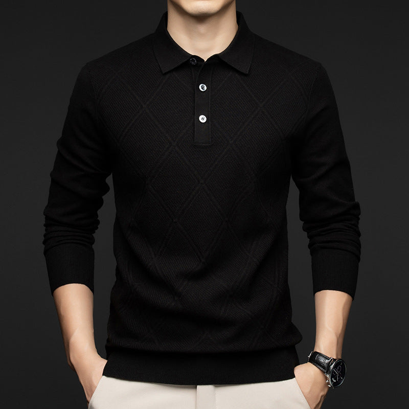 Lapel New Middle-aged Sweater Men