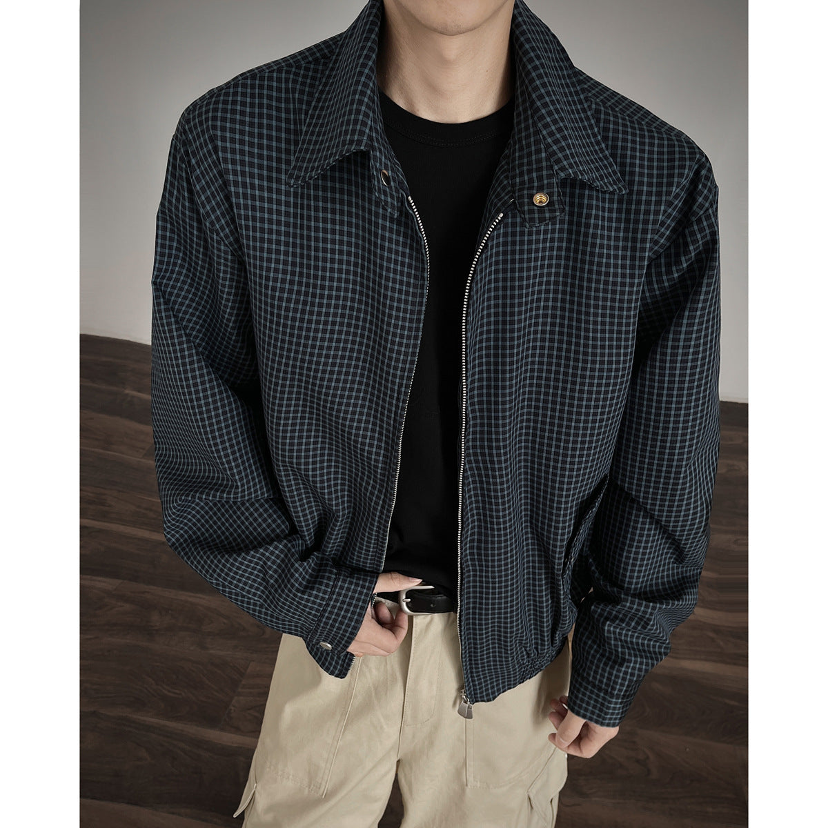 Korean Style Plaid Short Jacket