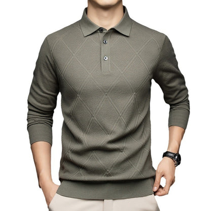 Lapel New Middle-aged Sweater Men