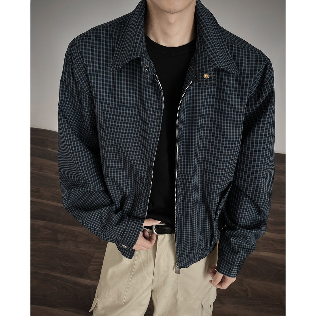 Korean Style Plaid Short Jacket