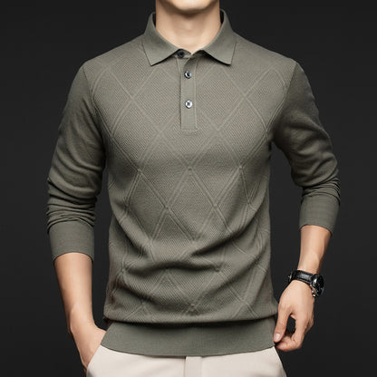 Lapel New Middle-aged Sweater Men