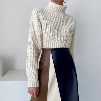 French Chic Retro Leather Skirt