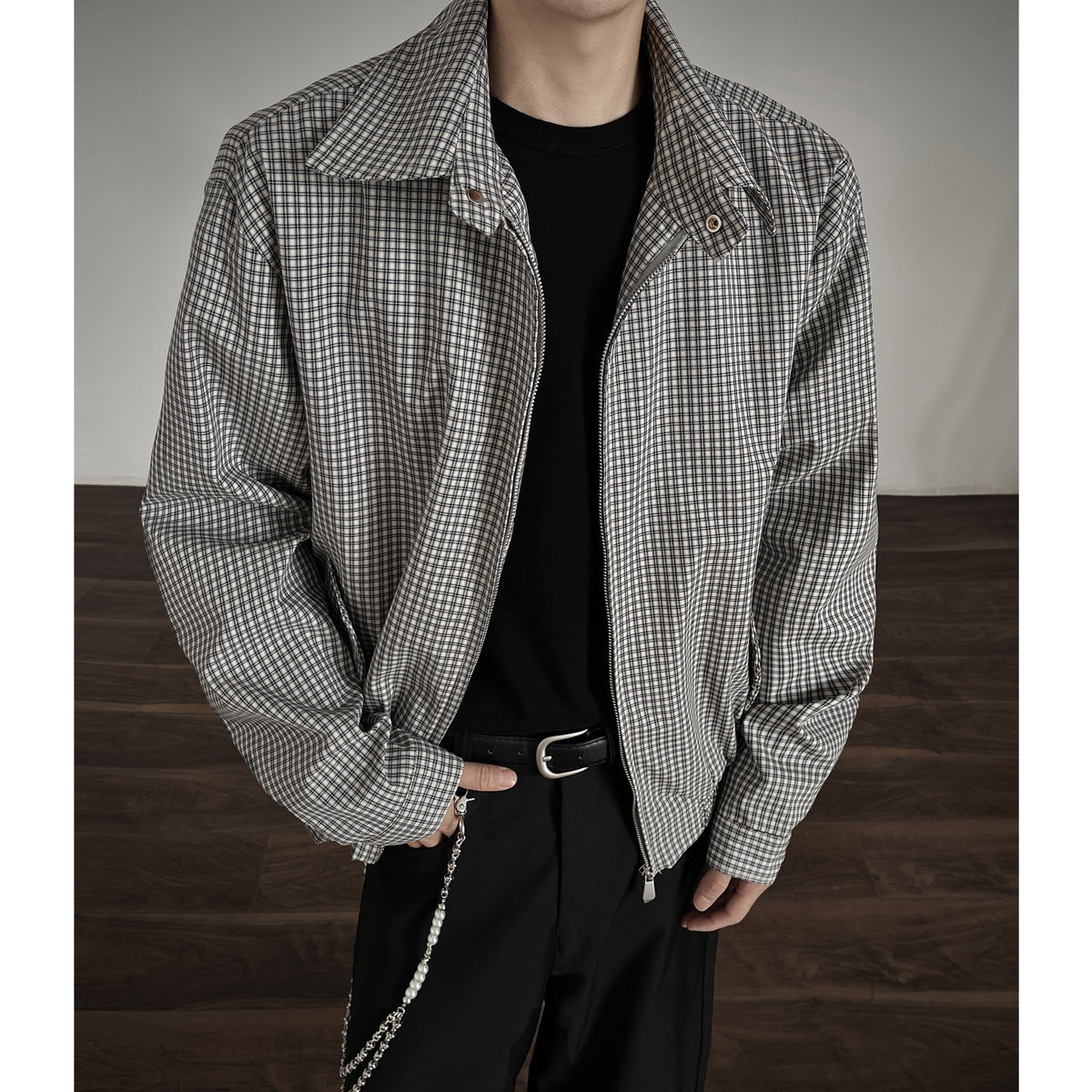 Korean Style Plaid Short Jacket