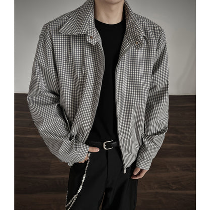 Korean Style Plaid Short Jacket