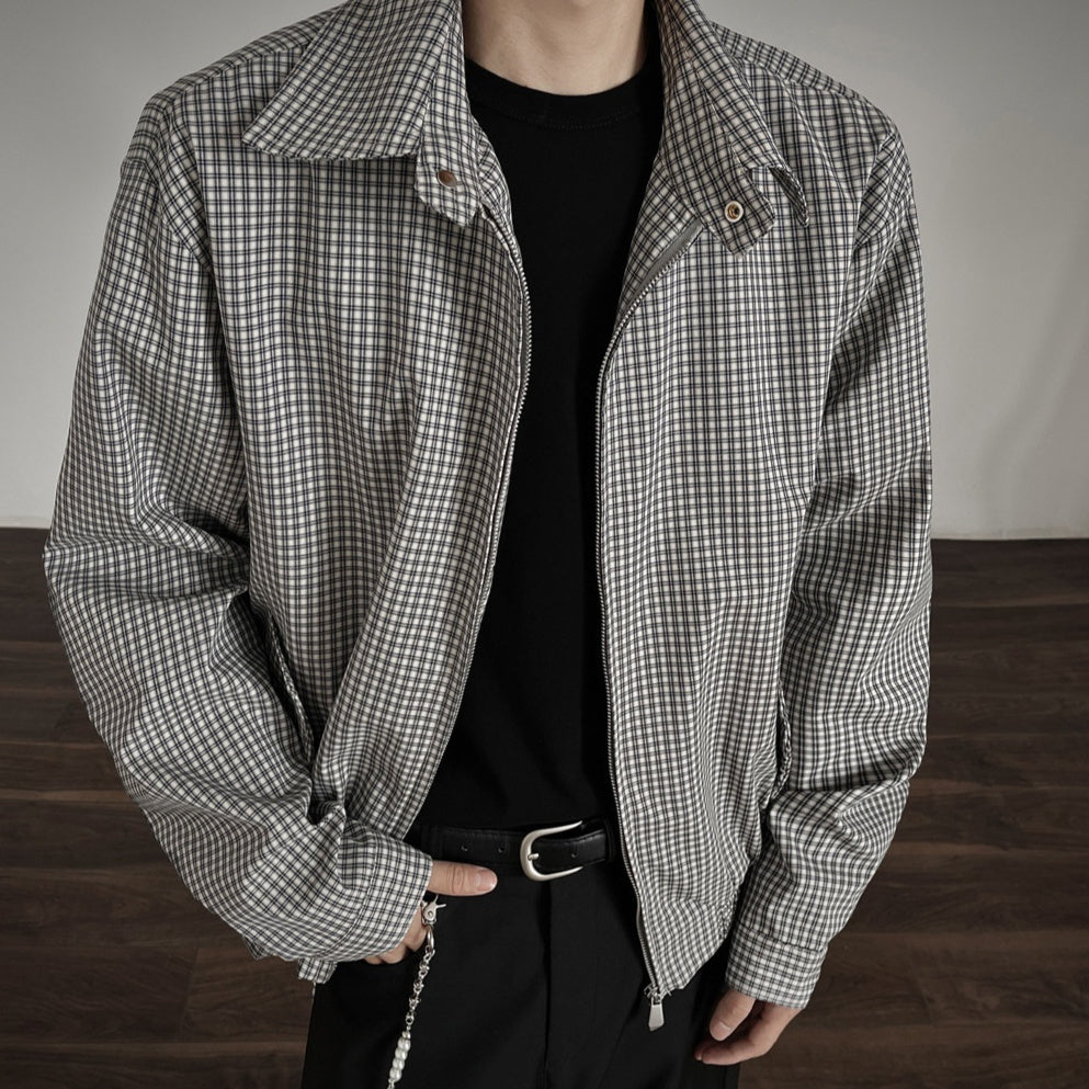 Korean Style Plaid Short Jacket