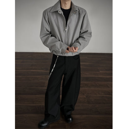 Korean Style Plaid Short Jacket