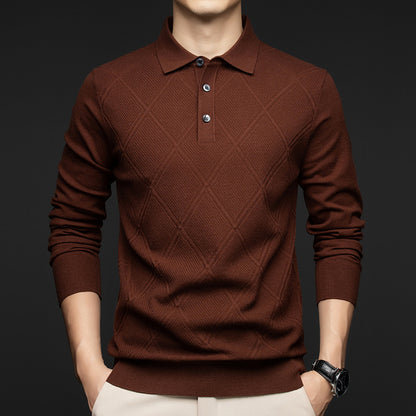 Lapel New Middle-aged Sweater Men